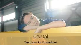  Presentation with railing - Slide deck enhanced with tired-asian-worker-sleeping background and a yellow colored foreground