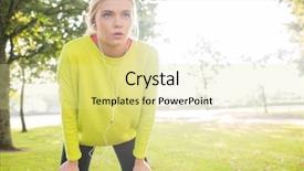  Presentation with breath - Amazing theme having tired blonde catching her breath backdrop and a blonde colored foreground