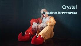  Presentation with bloody fingerprint - Presentation enhanced with tired bloody clown with bat background and a tawny brown colored foreground