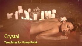  Presentation with spa salon - Slide set consisting of tired body with toning sepia background and a tawny brown colored foreground