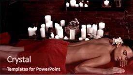  Presentation with body care spa body massage - PPT theme with tired body with toning sepia background and a tawny brown colored foreground