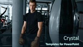  Presentation with masculine - PPT theme with tired-boxer-with-masculine-body background and a wine colored foreground