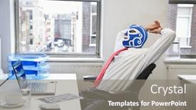  Presentation with wrestling - Beautiful presentation featuring tired-businessman-stretching-in-wrestling backdrop and a gray colored foreground