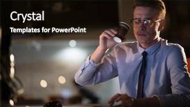  Presentation with late childhood - Slides enhanced with tired businessman working late doing background and a black colored foreground