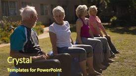  Presentation with physical activity seniors active senior - Presentation theme consisting of tired caring others - side view of active senior background and a  colored foreground