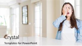  Presentation with face pain - Colorful presentation theme enhanced with tired covering half face eye backdrop and a lemonade colored foreground