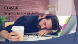  Presentation with tired - Audience pleasing slide deck consisting of tired creative editor holding disposable backdrop and a coral colored foreground