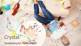  Presentation with tired - Slides enhanced with tired drunk man after party background and a lemonade colored foreground