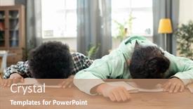  Presentation with elementary awards day - Slides with tired-elementary-girl-and-boy background and a coral colored foreground