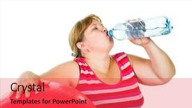 Presentation with fat - Theme enhanced with tired fat woman with big red gymnastic ball background and a red colored foreground