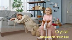  Presentation with tired - Slide deck featuring tired-fatigue-father-and-naughty background and a coral colored foreground