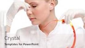  Presentation with tired - PPT theme enhanced with tired-female-doctor-is-surrounded background and a lemonade colored foreground