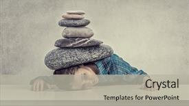  Presentation with academic pressure - Theme enhanced with weight - tired girl under pressure background and a light gray colored foreground
