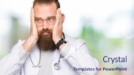  Presentation with being new doctor - Colorful theme enhanced with tired hands covering face depression backdrop and a  colored foreground