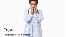  Presentation with doctor african - Presentation theme featuring tired hands covering face depression background and a  colored foreground