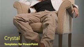  Presentation with tired - Beautiful slide deck featuring tired-looking-man-slumped backdrop and a tawny brown colored foreground