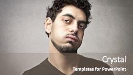  Presentation with guy nude chest - Presentation design consisting of tired man - bored guy snorting background and a gray colored foreground