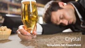  Presentation with pub - Beautiful slide deck featuring tired-man-having-a-beer backdrop and a coral colored foreground