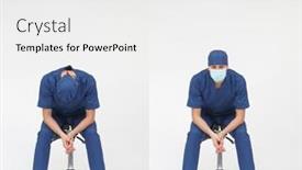  Presentation with triathlon professional cyclist man cycling - Cool new slide deck with tired-man-medical-professional-sitting backdrop and a white colored foreground