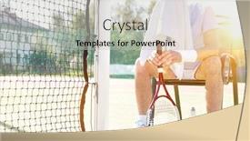  Presentation with athlete - Beautiful PPT layouts featuring tired-mature-athlete-sitting backdrop and a light gray colored foreground