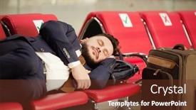  Presentation with red flight - Audience pleasing slide deck consisting of tired-middle-aged-businessman backdrop and a tawny brown colored foreground