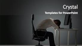  Presentation with hotel front office - Colorful PPT layouts enhanced with tired office worker in front backdrop and a  colored foreground