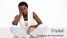  Presentation with tired - Presentation having tired pretty african american young background and a soft green colored foreground