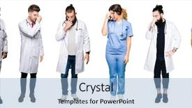  Presentation with successful group of surgeons - Colorful PPT theme enhanced with tired rubbing nose and eye backdrop and a light blue colored foreground