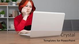  Presentation with sad teen - Theme having tired-sad-frustrated-teen-girl background and a coral colored foreground