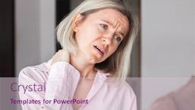  Presentation with home office - Slide deck with tired-stressed-middle-aged-businesswoman background and a lemonade colored foreground