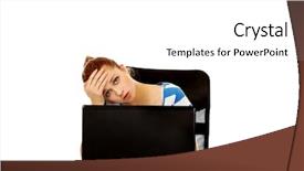  Presentation with depression teen bully - Amazing presentation design having tired teen woman with laptop backdrop and a  colored foreground