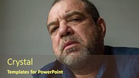  Presentation with tired - Colorful presentation design enhanced with tired-unshaven-adult-male-close backdrop and a tawny brown colored foreground