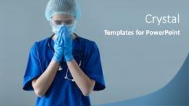  Presentation with medical worker - Cool new theme with tired-upset-and-depressed-medical backdrop and a light blue colored foreground