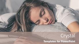  Presentation with woman sad - Audience pleasing PPT layouts consisting of tired-woman-sad-lying backdrop and a coral colored foreground