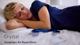  Presentation with scrubs - PPT theme with tired-woman-wearing-medical-scrubs background and a  colored foreground