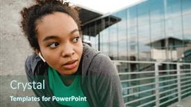  Presentation with workout - PPT layouts with tired-young-african-girl background and a ocean colored foreground