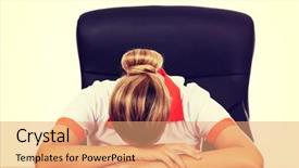  Presentation with trainee nurse sitting by female - Beautiful slides featuring tired young female doctoror nurse backdrop and a coral colored foreground
