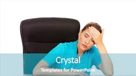  Presentation with trainee nurse sitting by female - Slides with tired young female doctoror nurse background and a teal colored foreground