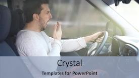  Presentation with tired - Audience pleasing theme consisting of tired young man driving his backdrop and a light blue colored foreground
