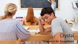  Presentation with familly getting a new born baby - Presentation enhanced with tired young teenager getting bored background and a coral colored foreground