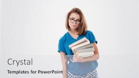  Presentation with tired - Cool new presentation theme with tired-young-woman-holding-heavy backdrop and a light gray colored foreground