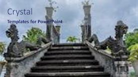  Presentation with indonesia - Theme having tirta-gangga-palace-in-bali background and a sky blue colored foreground