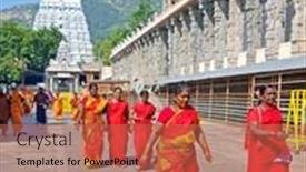  Presentation with women india - Presentation theme consisting of tiruvanamalai-india-december-20-2018 background and a  colored foreground