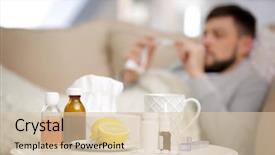  Presentation with hot tea - Presentation theme featuring tissue - medicines cup of hot tea background and a lemonade colored foreground