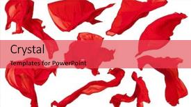  Presentation with fabric - Audience pleasing PPT layouts consisting of connective tissue - set flying red fabric backdrop and a  colored foreground