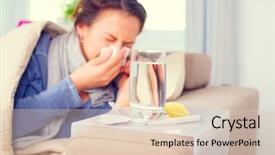  Presentation with flu virus - Presentation consisting of tissue allergy reaction flu background and a lemonade colored foreground