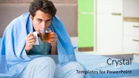  Presentation with insomnia - Beautiful PPT layouts featuring tissue disorders - man suffering from sleeping disorder backdrop and a light blue colored foreground