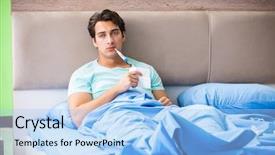  Presentation with insomnia - Colorful PPT theme enhanced with tissue disorders - man suffering from sleeping disorder backdrop and a light blue colored foreground