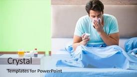  Presentation with insomnia - Amazing presentation having tissue disorders - man suffering from sleeping disorder backdrop and a light blue colored foreground