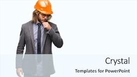  Presentation with long hair man - Theme featuring tissue engineering - young handsome architec man background and a white colored foreground